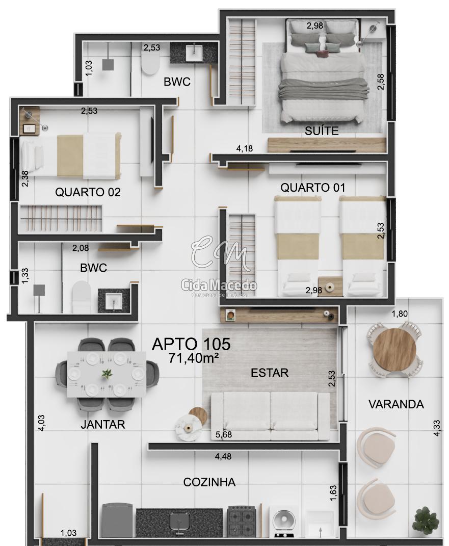 Apartamento à venda com 3 quartos, 68m² - Foto 17