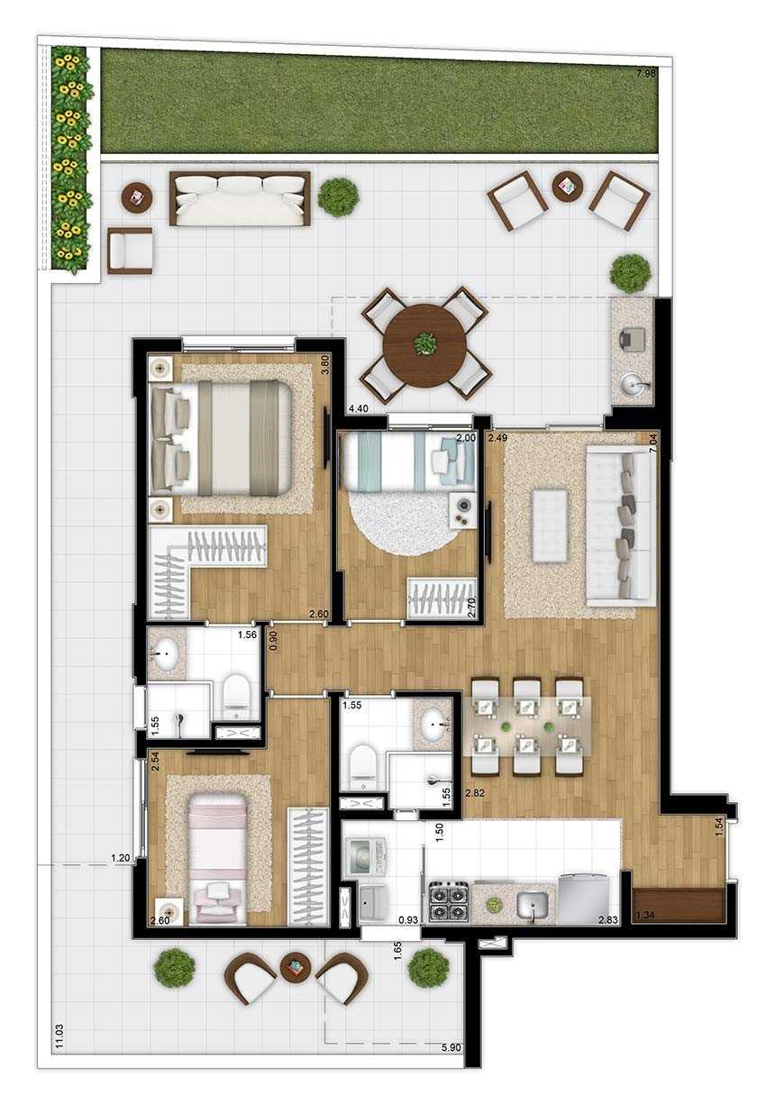 Apartamento à venda com 3 quartos, 125m² - Foto 10