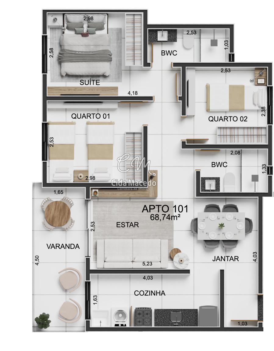 Apartamento à venda com 3 quartos, 68m² - Foto 14