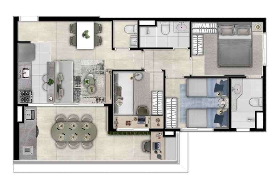 Apartamento à venda com 3 quartos, 73m² - Foto 6