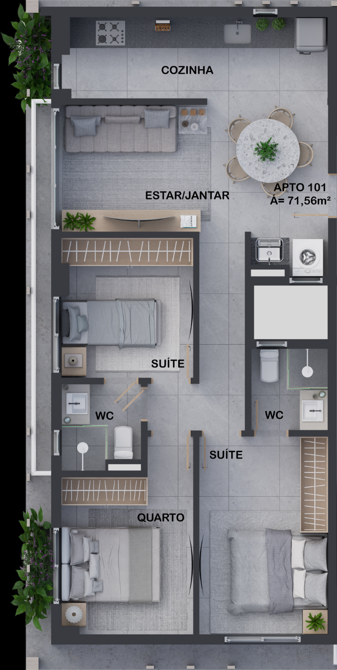 Apartamento à venda com 3 quartos, 71m² - Foto 30