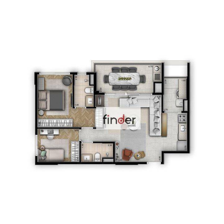 Apartamento à venda com 3 quartos, 77m² - Foto 37