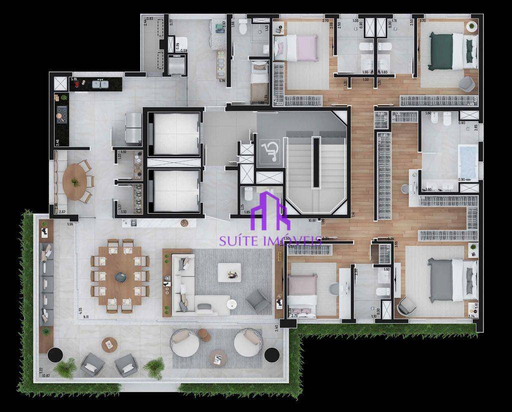 Apartamento à venda com 4 quartos, 276m² - Foto 1