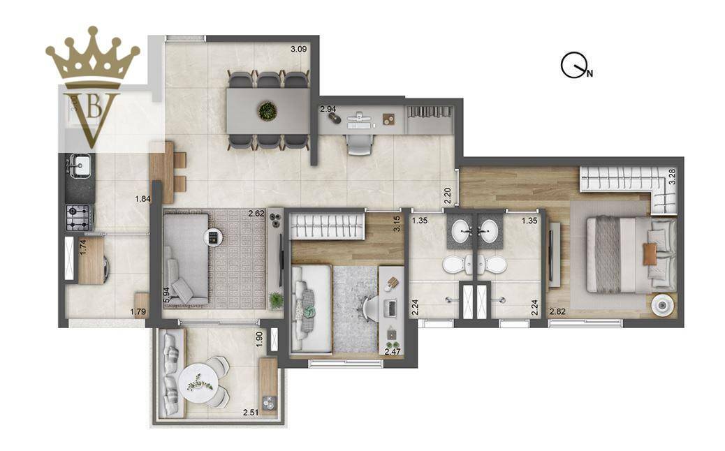 Apartamento à venda com 2 quartos, 69m² - Foto 16