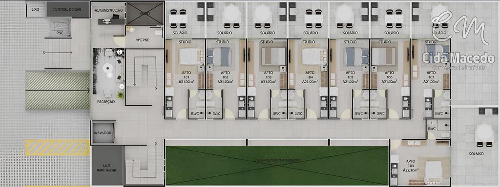 Apartamento à venda com 1 quarto, 21m² - Foto 8