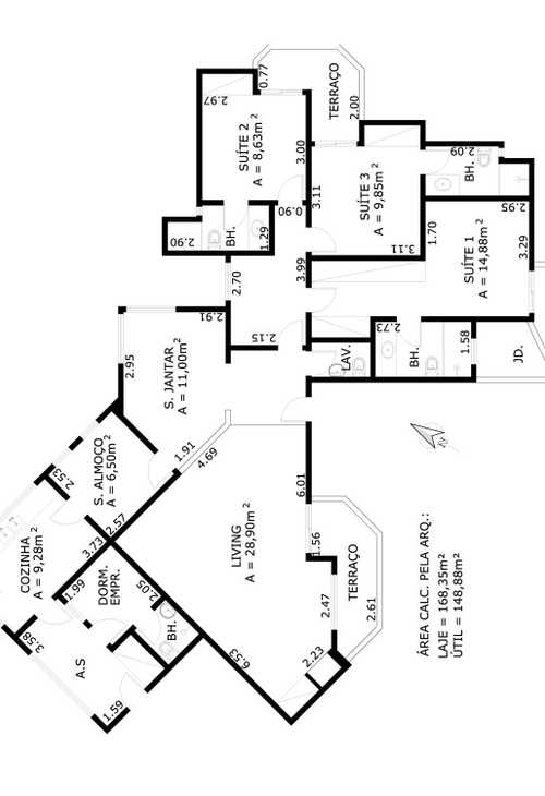 Apartamento à venda com 3 quartos, 187m² - Foto 4