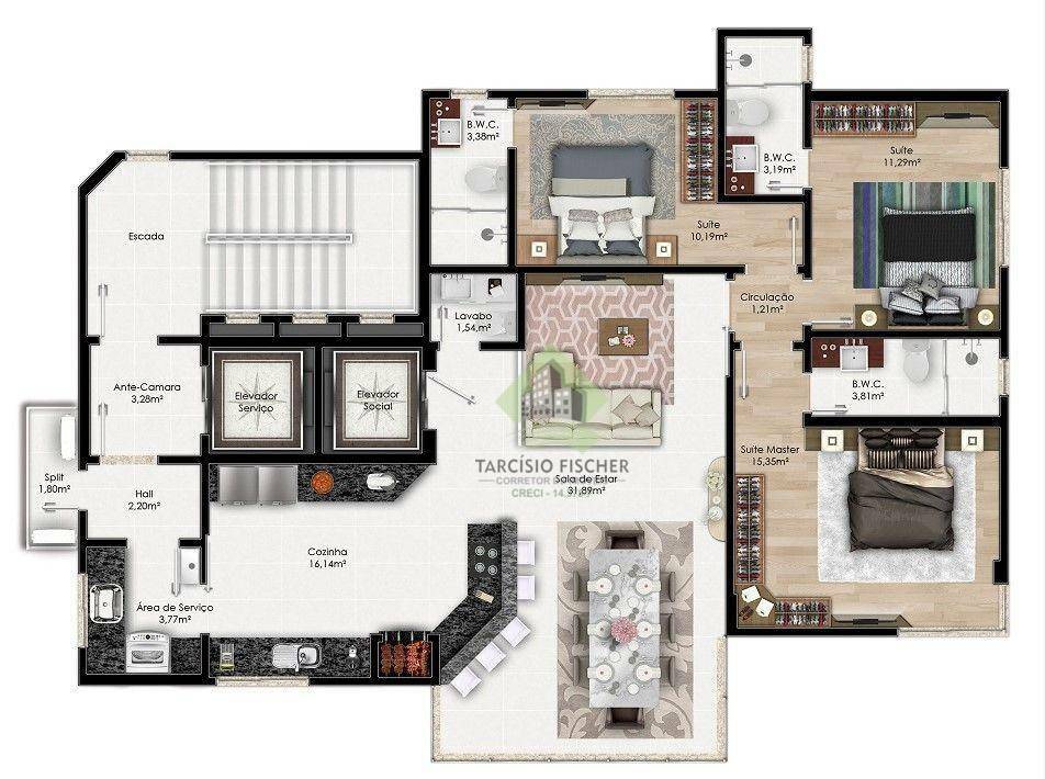 Apartamento à venda com 3 quartos, 249m² - Foto 11