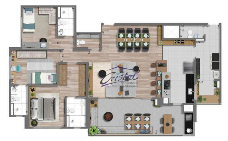 Apartamento à venda com 3 quartos, 132m² - Foto 17