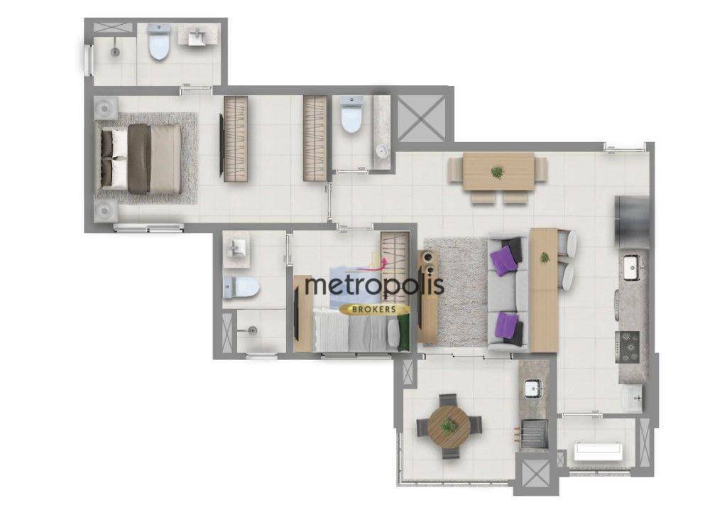 Apartamento à venda com 2 quartos, 69m² - Foto 4