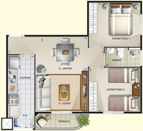 Apartamento à venda com 2 quartos, 139m² - Foto 4