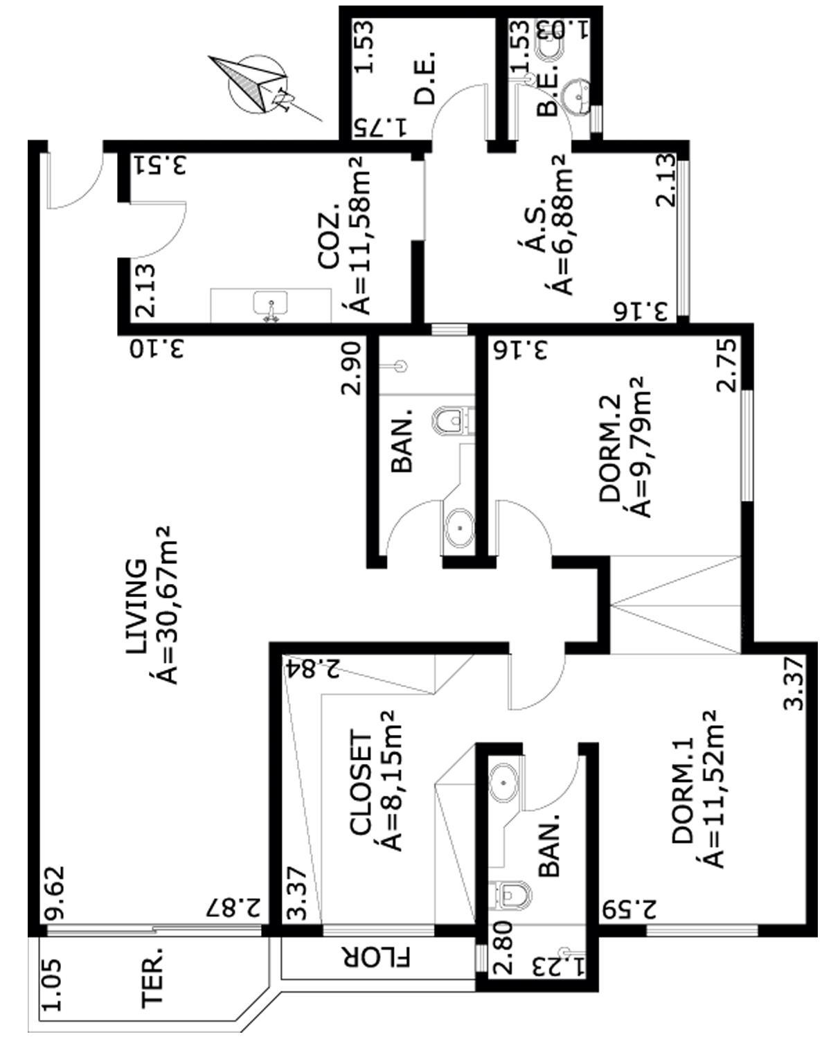 Apartamento à venda com 3 quartos, 104m² - Foto 2