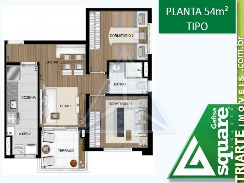 Apartamento à venda com 2 quartos, 54m² - Foto 3