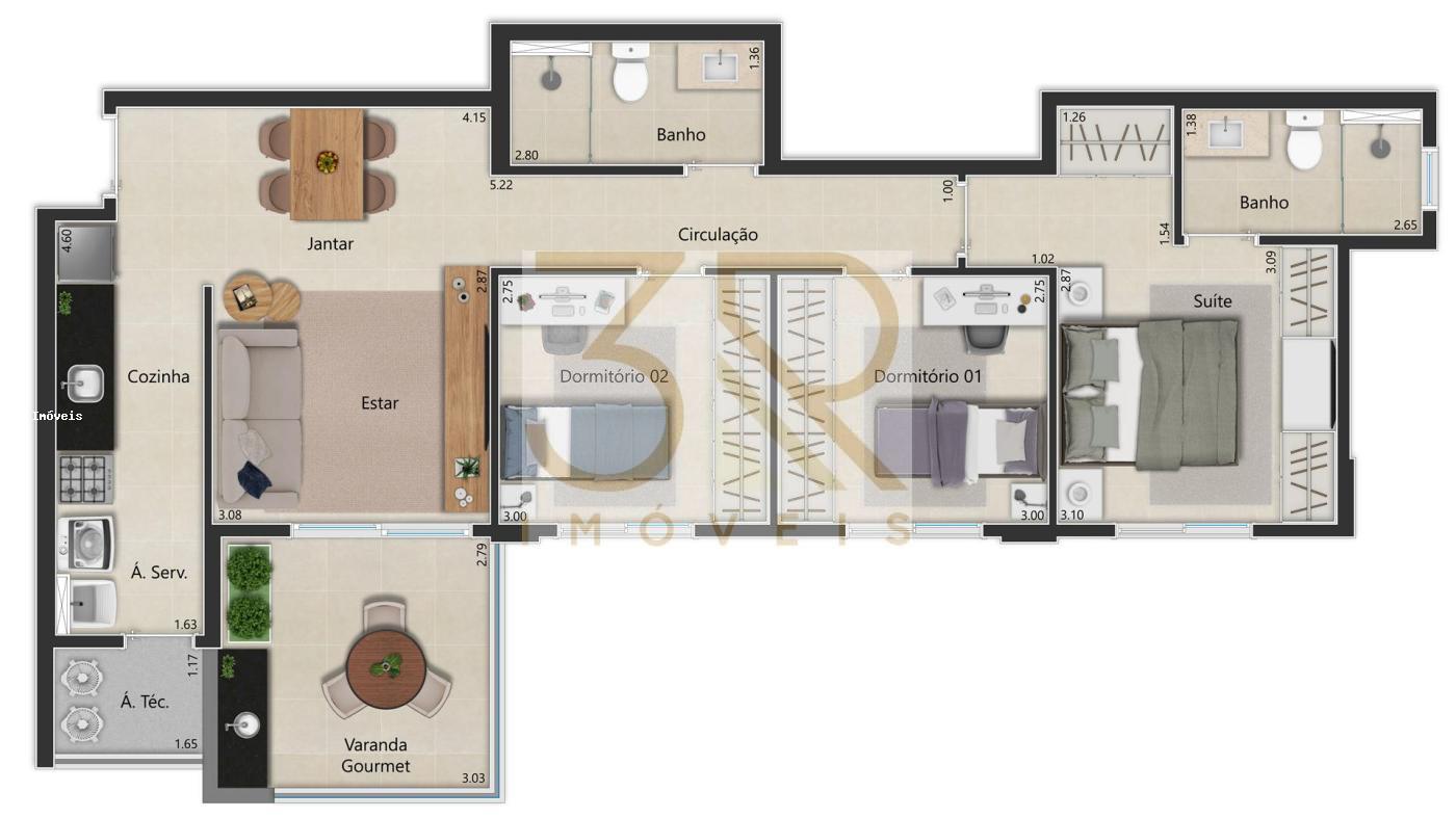 Apartamento à venda com 2 quartos, 77m² - Foto 15