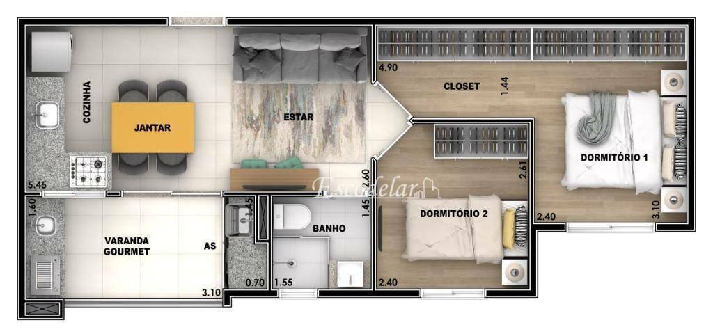 Apartamento à venda com 2 quartos, 45m² - Foto 14