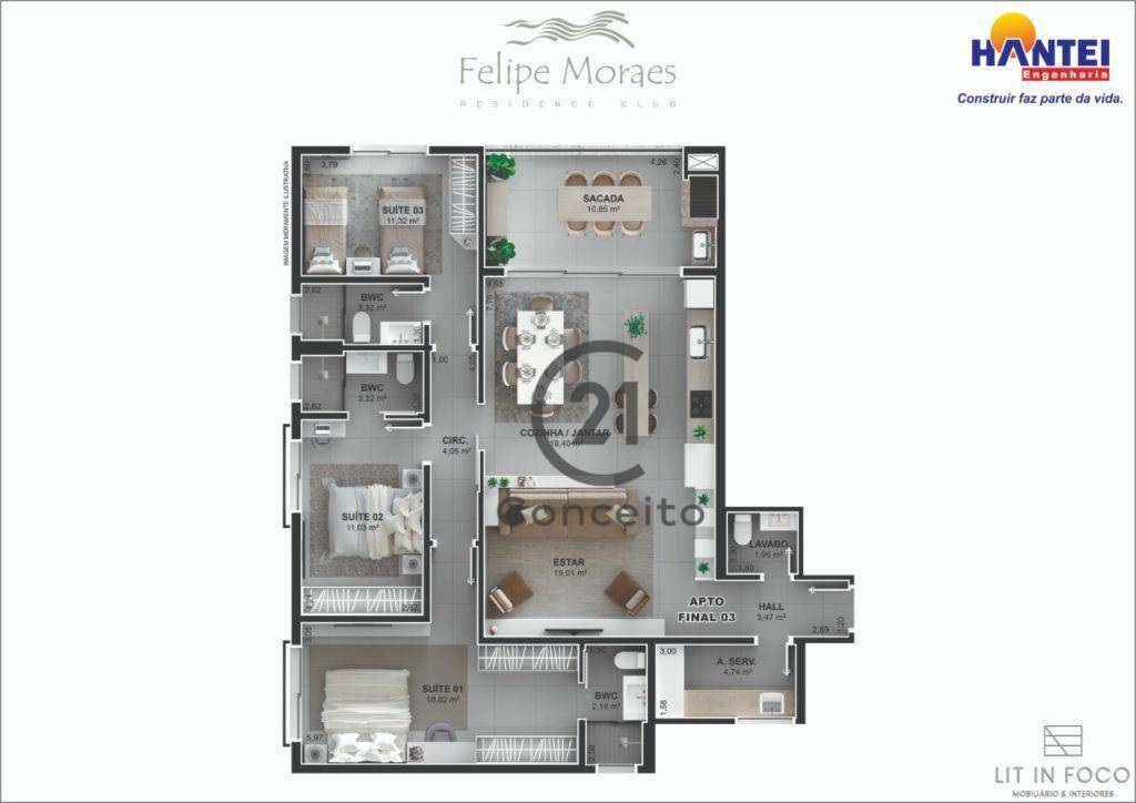 Apartamento à venda com 3 quartos, 134m² - Foto 30