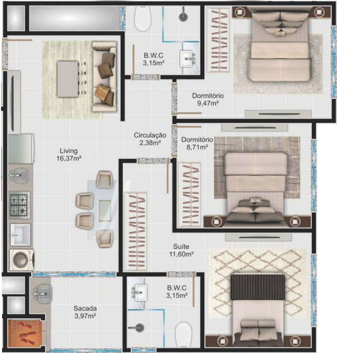 Apartamento à venda com 2 quartos, 70m² - Foto 14