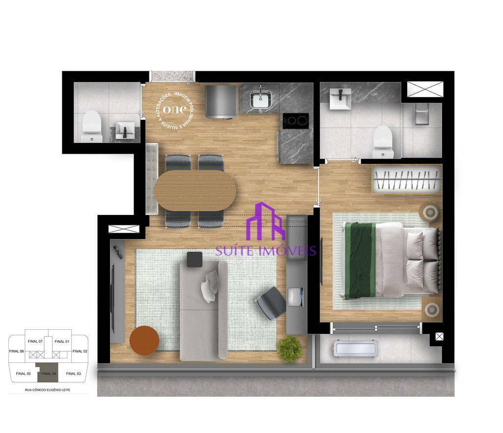 Apartamento à venda com 1 quarto, 42m² - Foto 10