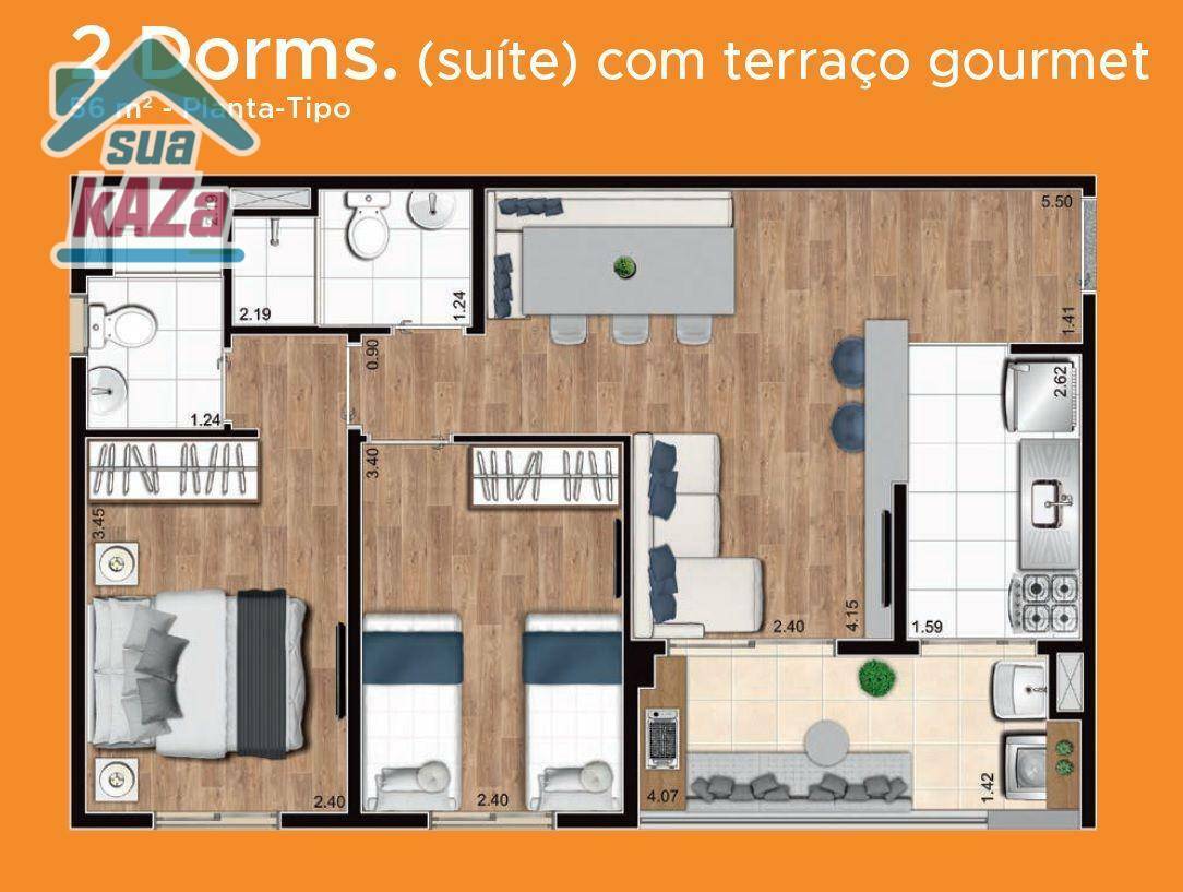 Apartamento à venda com 2 quartos, 56m² - Foto 9