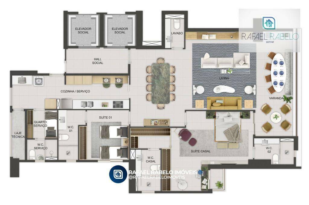 Apartamento à venda com 2 quartos, 166m² - Foto 7