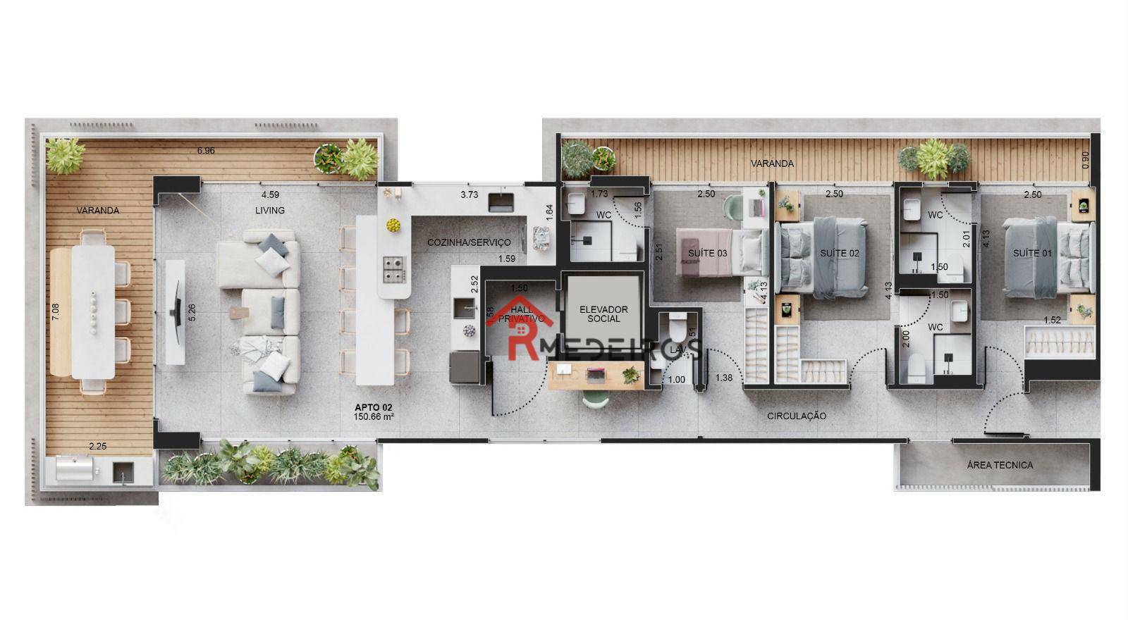 Apartamento à venda com 3 quartos, 150m² - Foto 16