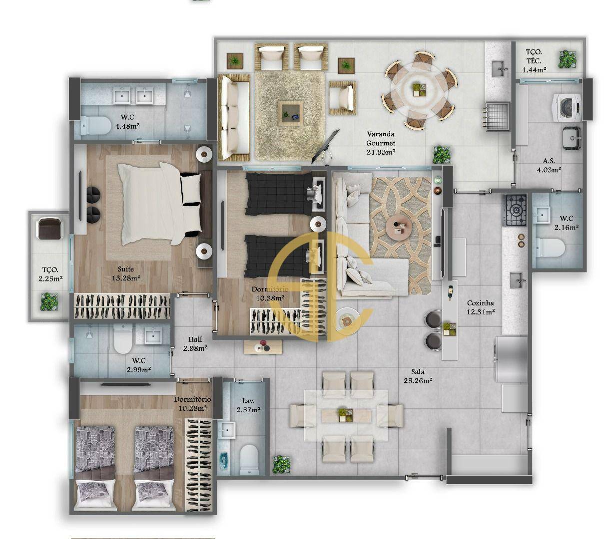 Apartamento à venda com 3 quartos, 127m² - Foto 23