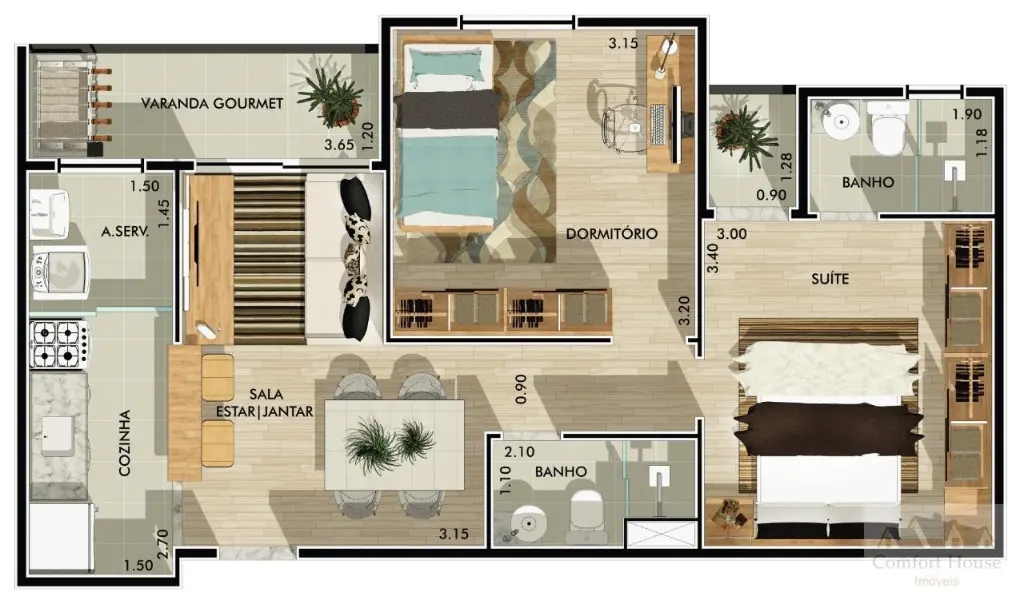 Apartamento à venda com 2 quartos, 56m² - Foto 8