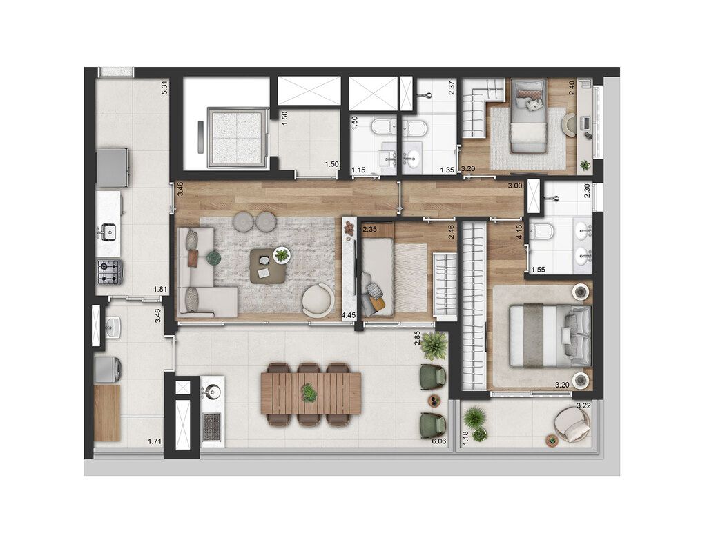 Apartamento à venda com 4 quartos, 205m² - Foto 28