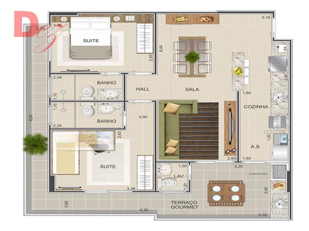 Apartamento à venda com 2 quartos, 78m² - Foto 5