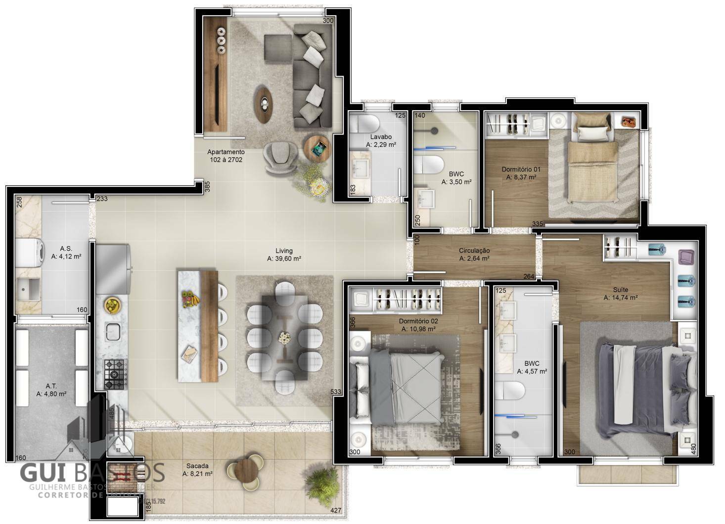 Apartamento à venda com 3 quartos, 122m² - Foto 5