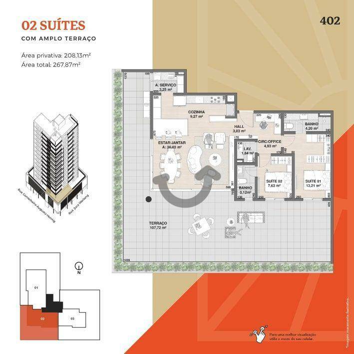 Apartamento à venda com 2 quartos, 104m² - Foto 3