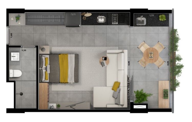 Kitnet e Studio à venda com 1 quarto, 43m² - Foto 1