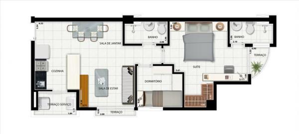 Apartamento à venda com 2 quartos, 51m² - Foto 8