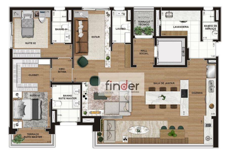 Apartamento à venda com 3 quartos, 147m² - Foto 9