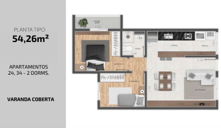 Apartamento à venda com 3 quartos, 59m² - Foto 21