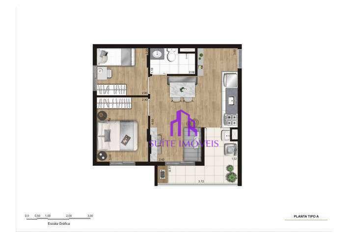 Apartamento à venda com 2 quartos, 36m² - Foto 3