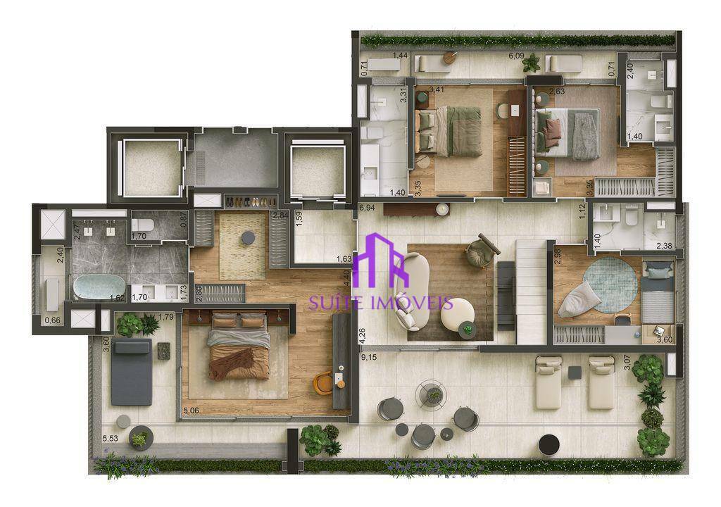 Apartamento à venda com 3 quartos, 207m² - Foto 26