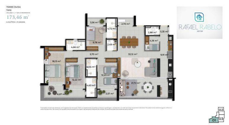 Apartamento à venda com 3 quartos, 124m² - Foto 10