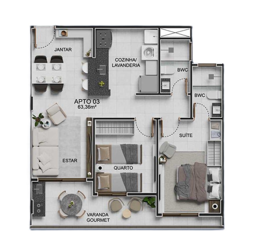 Apartamento à venda com 2 quartos, 60m² - Foto 19