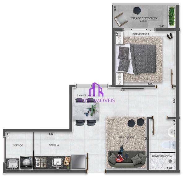 Apartamento à venda com 1 quarto, 38m² - Foto 23