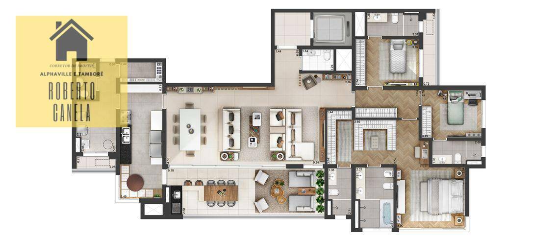 Apartamento à venda com 4 quartos, 228m² - Foto 4