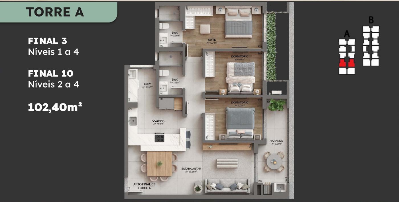 Apartamento à venda com 3 quartos, 101m² - Foto 31