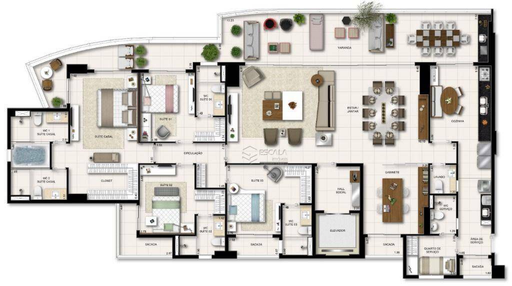 Apartamento à venda com 4 quartos, 271m² - Foto 23