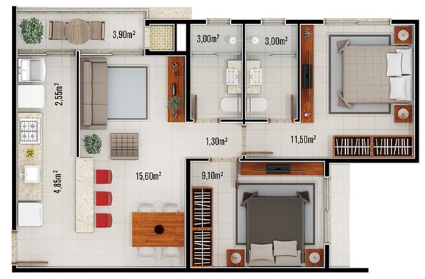 Apartamento para alugar com 2 quartos, 65m² - Foto 20