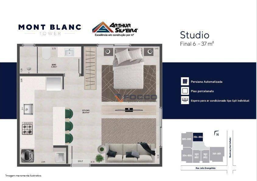 Kitnet e Studio à venda com 1 quarto, 37m² - Foto 20