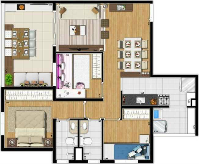 Apartamento à venda com 2 quartos, 72m² - Foto 2