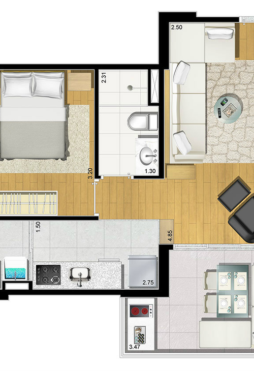 Apartamento à venda com 1 quarto, 33m² - Foto 7