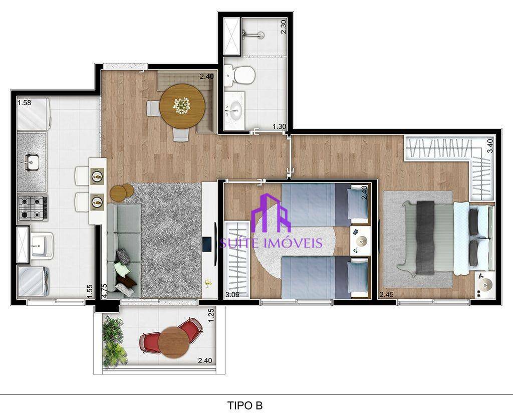 Apartamento à venda com 2 quartos, 49m² - Foto 18