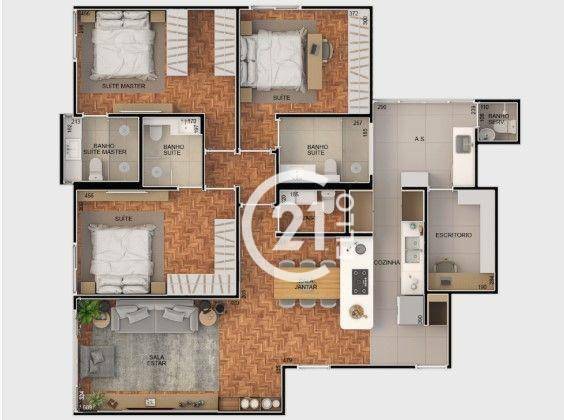 Apartamento à venda com 3 quartos, 130m² - Foto 3