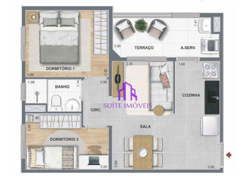 Apartamento à venda com 2 quartos, 34m² - Foto 26