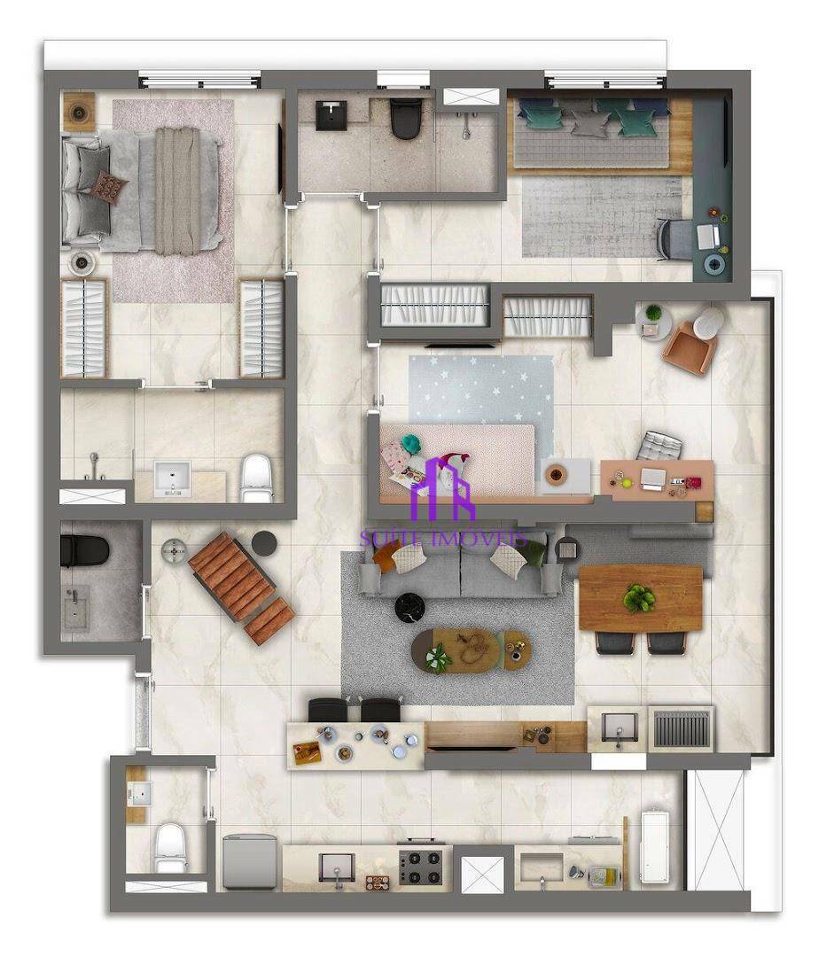 Apartamento à venda com 2 quartos, 66m² - Foto 3